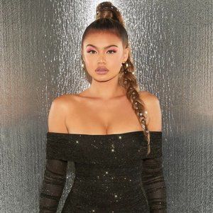 All That Glitters Long Sleeve Bardot Mini Dress in Black